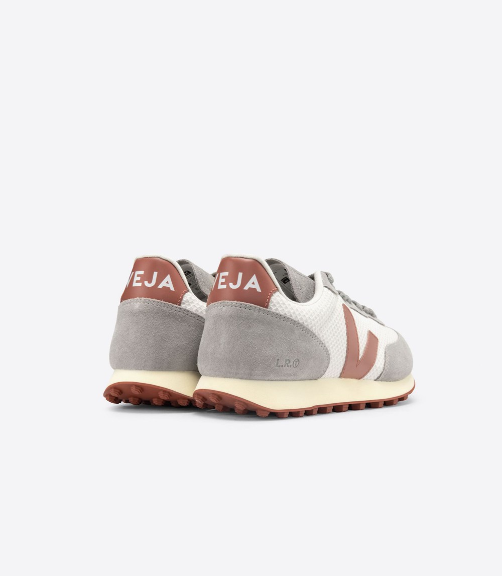 Veja Trainers Womens Grey/White - Rio Branco Hexamesh Gravel - WYKF-12580